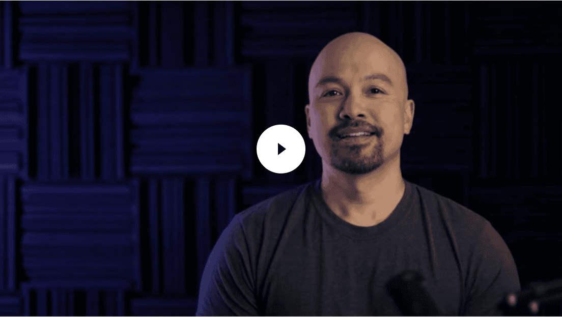 Preview of man speaking with a play button